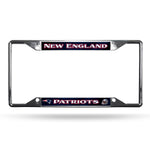 New England Patriots License Plate Frame Chrome EZ View