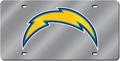 Los Angeles Chargers License Plate Laser Cut Silver