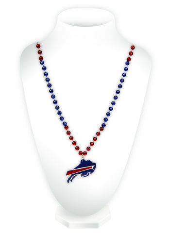 Buffalo Bills Beads with Medallion Mardi Gras Style