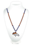 Denver Broncos Beads with Medallion Mardi Gras Style