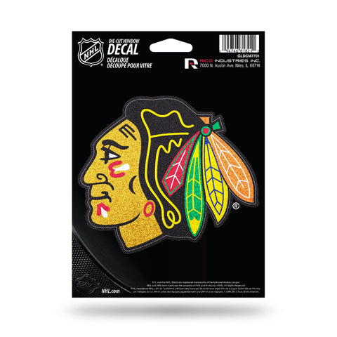 Chicago Blackhawks Decal 5x5 Die Cut Bling