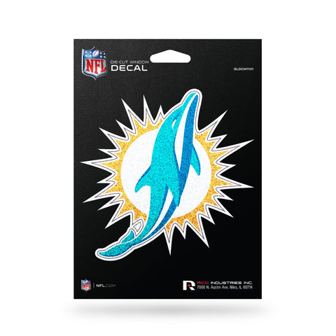 Miami Dolphins Decal 5x5 Die Cut Bling