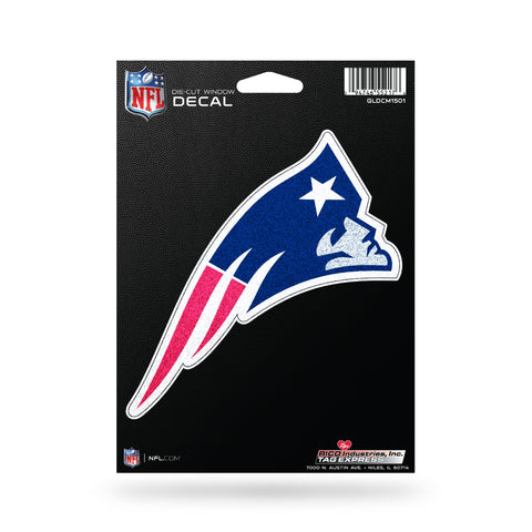 New England Patriots Decal 5.5x5 Die Cut Bling