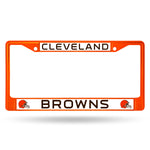 Cleveland Browns License Plate Frame Metal Orange