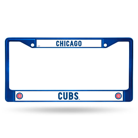 Chicago Cubs License Plate Frame Metal Blue