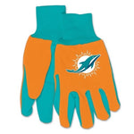 Miami Dolphins Two Tone Adult Size Gloves