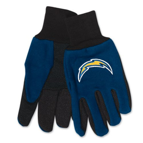 Los Angeles Chargers Gloves Two Tone Style Adult Size